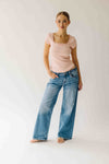 The Natasha Ribbed Tee in Blush