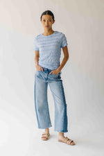 The Jazzy Ruffle Textured Blouse in Sky
