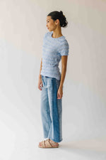 The Jazzy Ruffle Textured Blouse in Sky