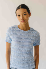 The Jazzy Ruffle Textured Blouse in Sky