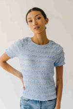 The Jazzy Ruffle Textured Blouse in Sky