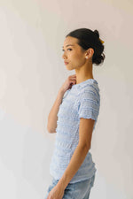 The Jazzy Ruffle Textured Blouse in Sky