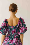 The Kaysen Floral Ruffle Trim Midi Dress in Green + Rose