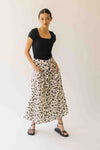 The Ophelia Button-Up Floral Midi Skirt in Cream + Black