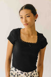 The Natasha Ribbed Tee in Black