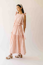 The Mozak Embroidered Maxi Dress in Blush Pink