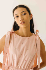 The Mozak Embroidered Maxi Dress in Blush Pink