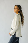 The Dollen Contrast Stitched Sweater in Ivory + Black