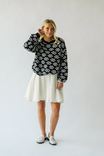 The Destry Floral Patterned Sweater in Black + Oatmeal