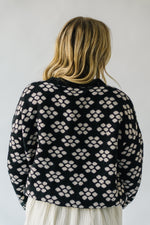 The Destry Floral Patterned Sweater in Black + Oatmeal