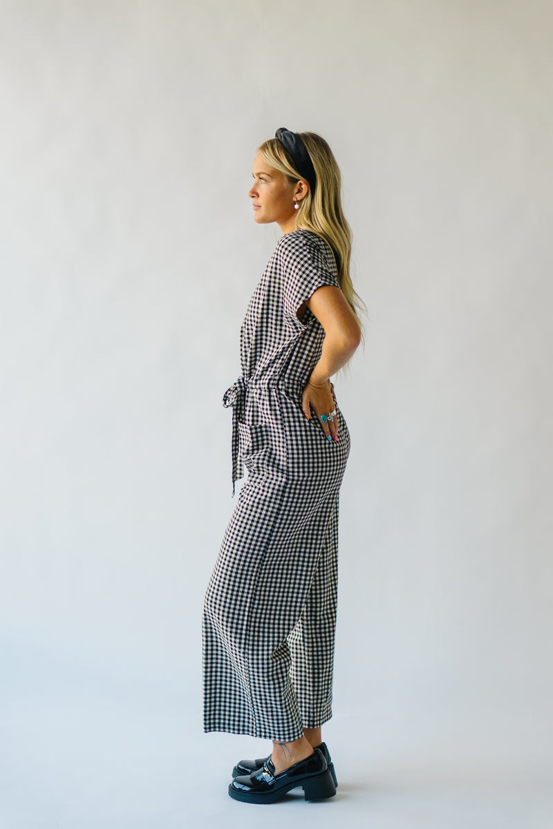 Piper & Scoot: The Bianca Cinch Jumpsuit in Black Gingham