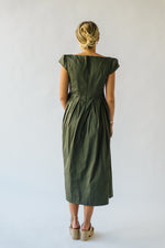 The Whitmire Ruffle Sleeve Midi Dress in Olive