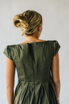 The Whitmire Ruffle Sleeve Midi Dress in Olive