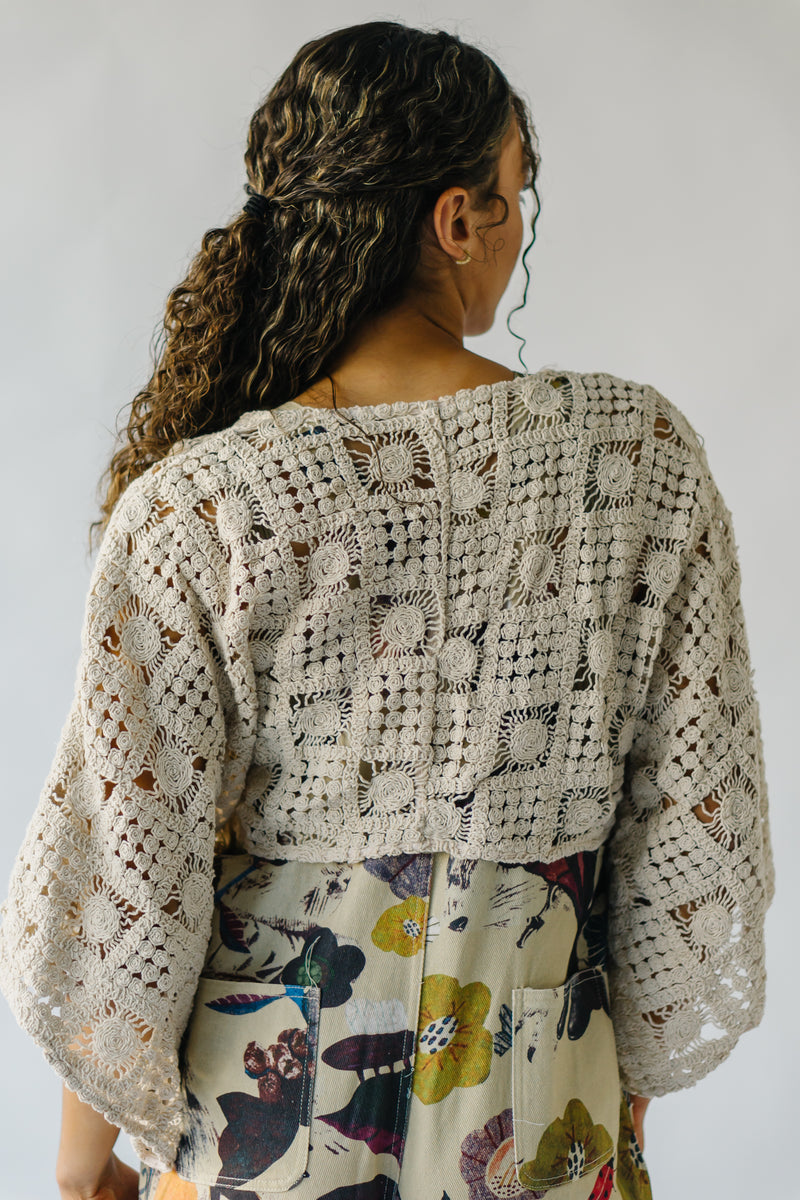 The Arata Crochet Cardigan in Natural