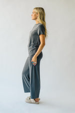 The Gladden Asymmetrical Hem Tee in Charcoal