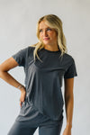 The Gladden Asymmetrical Hem Tee in Charcoal