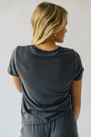 The Gladden Asymmetrical Hem Tee in Charcoal