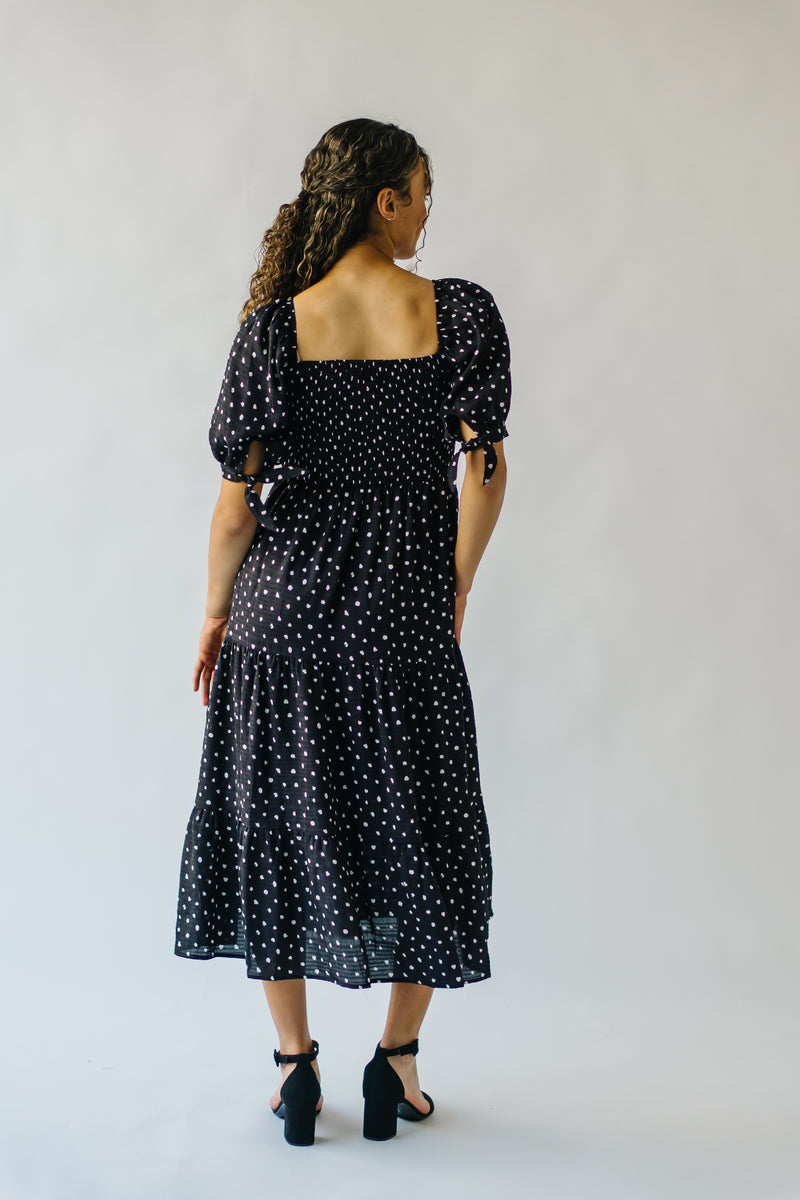 The Winnick Dot Detail Midi Dress in Black