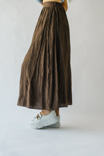 The Rudin Pleated Midi Skirt in Brown