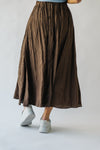 The Rudin Pleated Midi Skirt in Brown