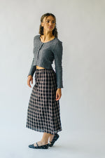 The Breems Patterned Midi Skirt in Black Multi