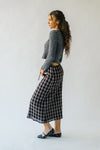 The Breems Patterned Midi Skirt in Black Multi