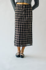 The Breems Patterned Midi Skirt in Black Multi