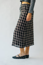 The Breems Patterned Midi Skirt in Black Multi