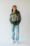 The Cosima Striped Sweater in Olive