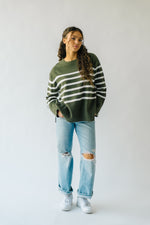 The Cosima Striped Sweater in Olive