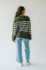 The Cosima Striped Sweater in Olive