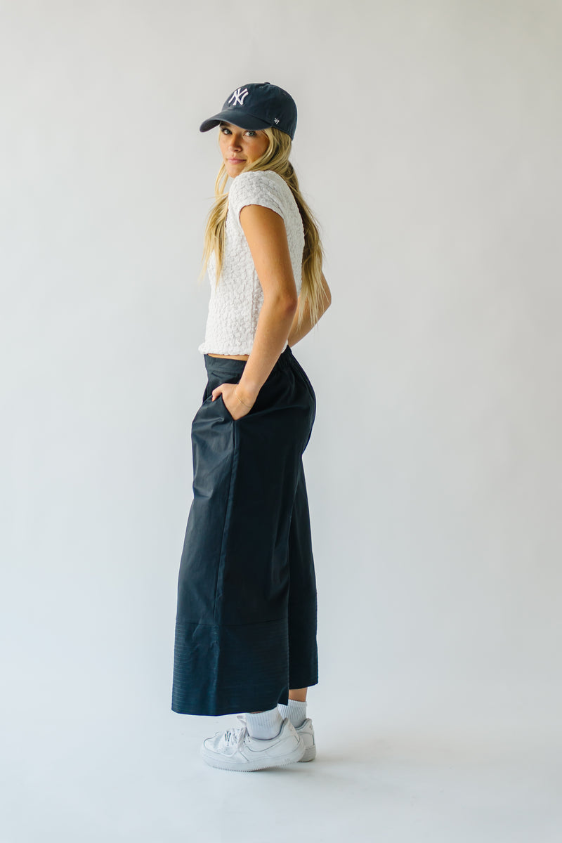 The Corsey Wide Leg Trouser in Dark Navy