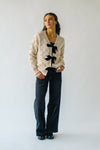 The Erva Textured Tie Front Cardigan in Oatmeal