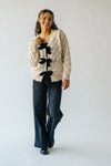 The Erva Textured Tie Front Cardigan in Oatmeal