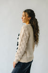 The Erva Textured Tie Front Cardigan in Oatmeal