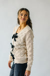 The Erva Textured Tie Front Cardigan in Oatmeal