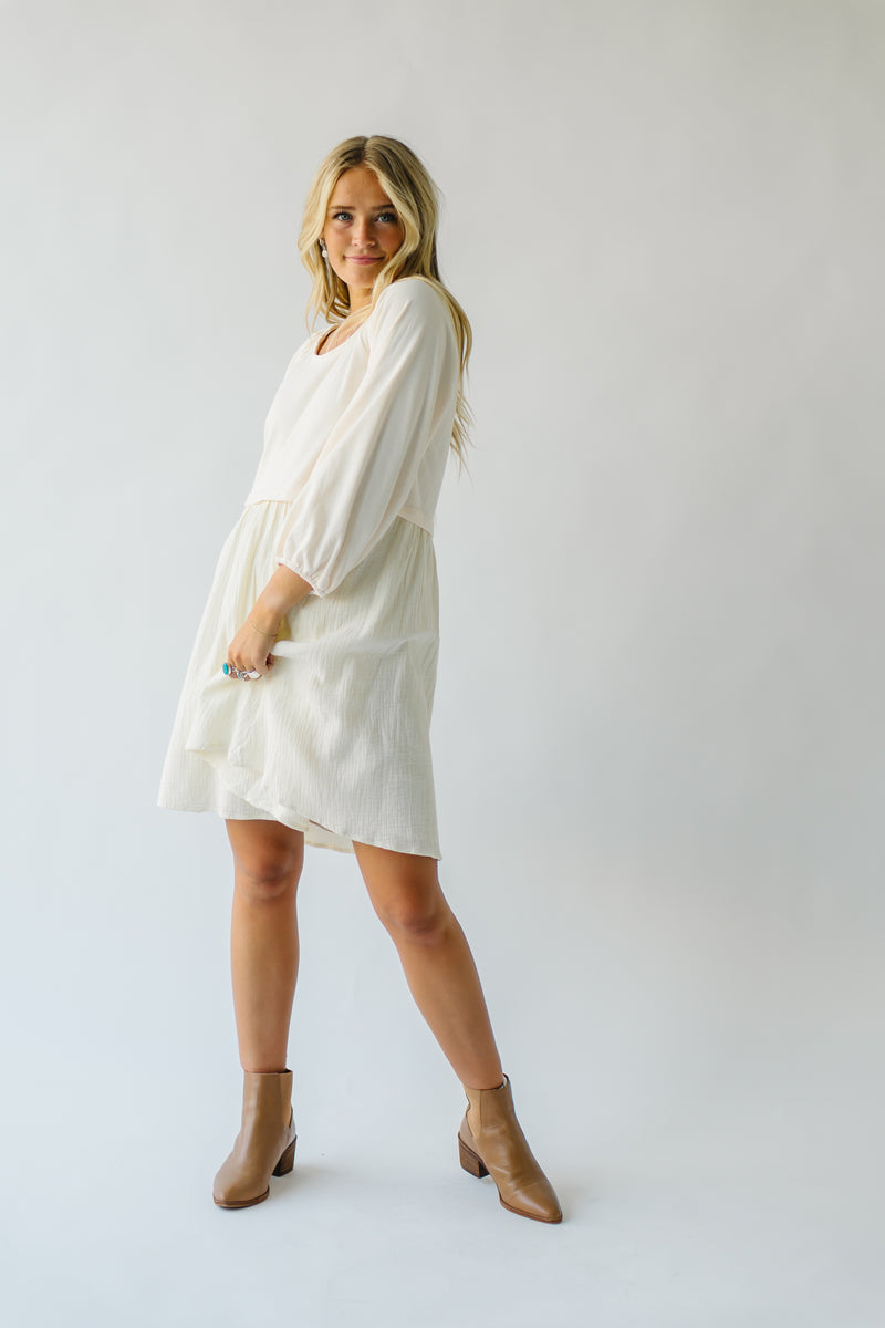 The Hickam Casual Midi Dress in Ivory