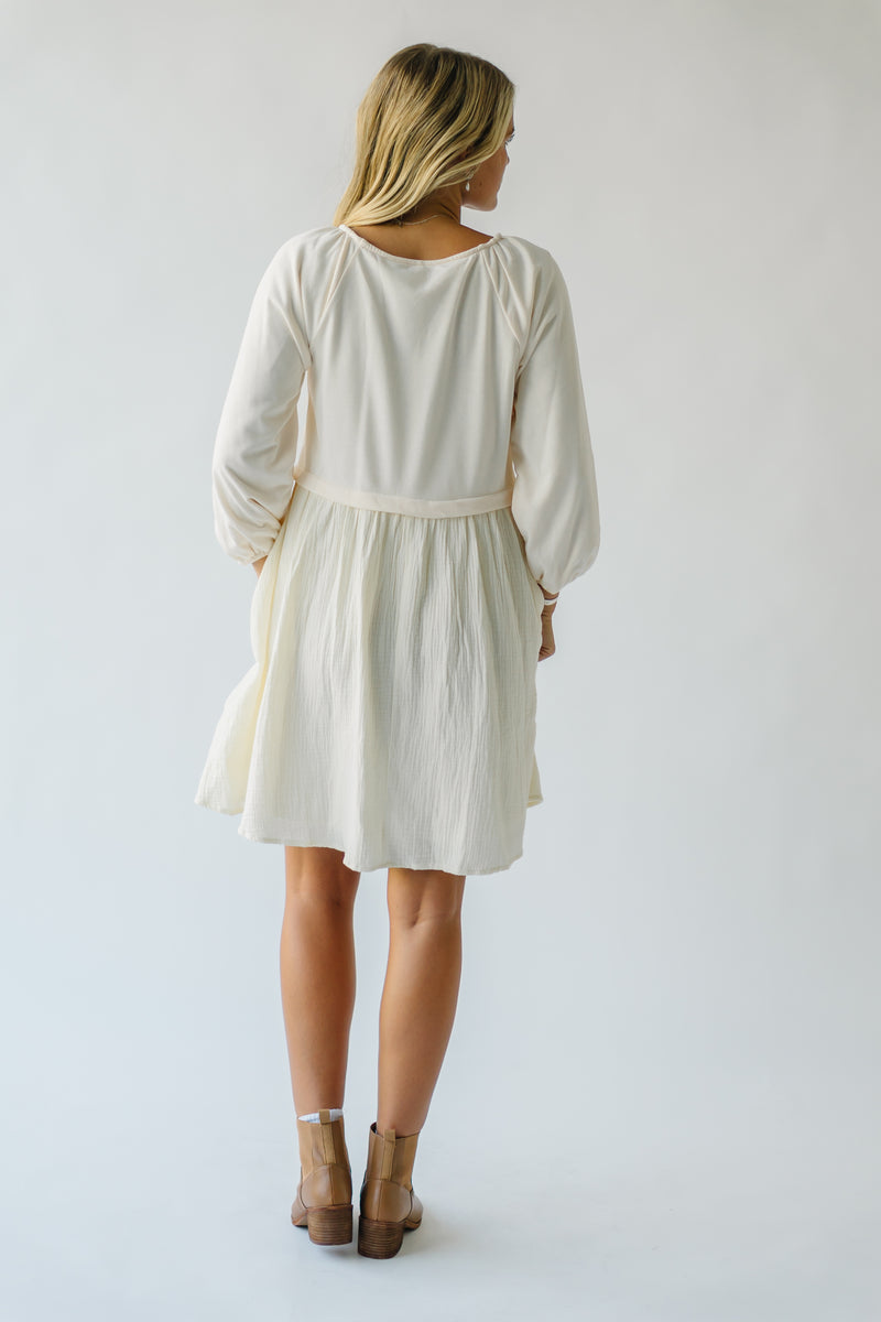 The Hickam Casual Midi Dress in Ivory