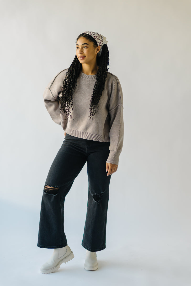 The Woodbridge Cropped Sweater in Stone