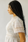 The Kiari Lace Detail Midi Dress in Ivory