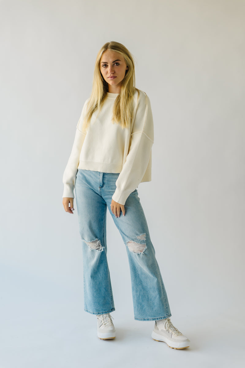 The Woodbridge Cropped Sweater in Cream