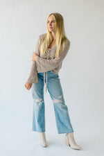 The Lisbon Crochet Blouse in Taupe