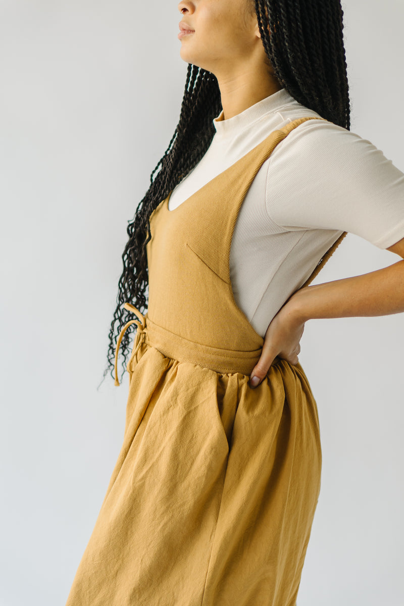 The Sutter Drawstring Jumpsuit in Cocoa