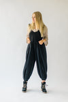 The Sutter Drawstring Jumpsuit in Black