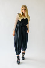 The Sutter Drawstring Jumpsuit in Black