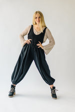 The Sutter Drawstring Jumpsuit in Black