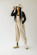 The Sutter Drawstring Jumpsuit in Bone