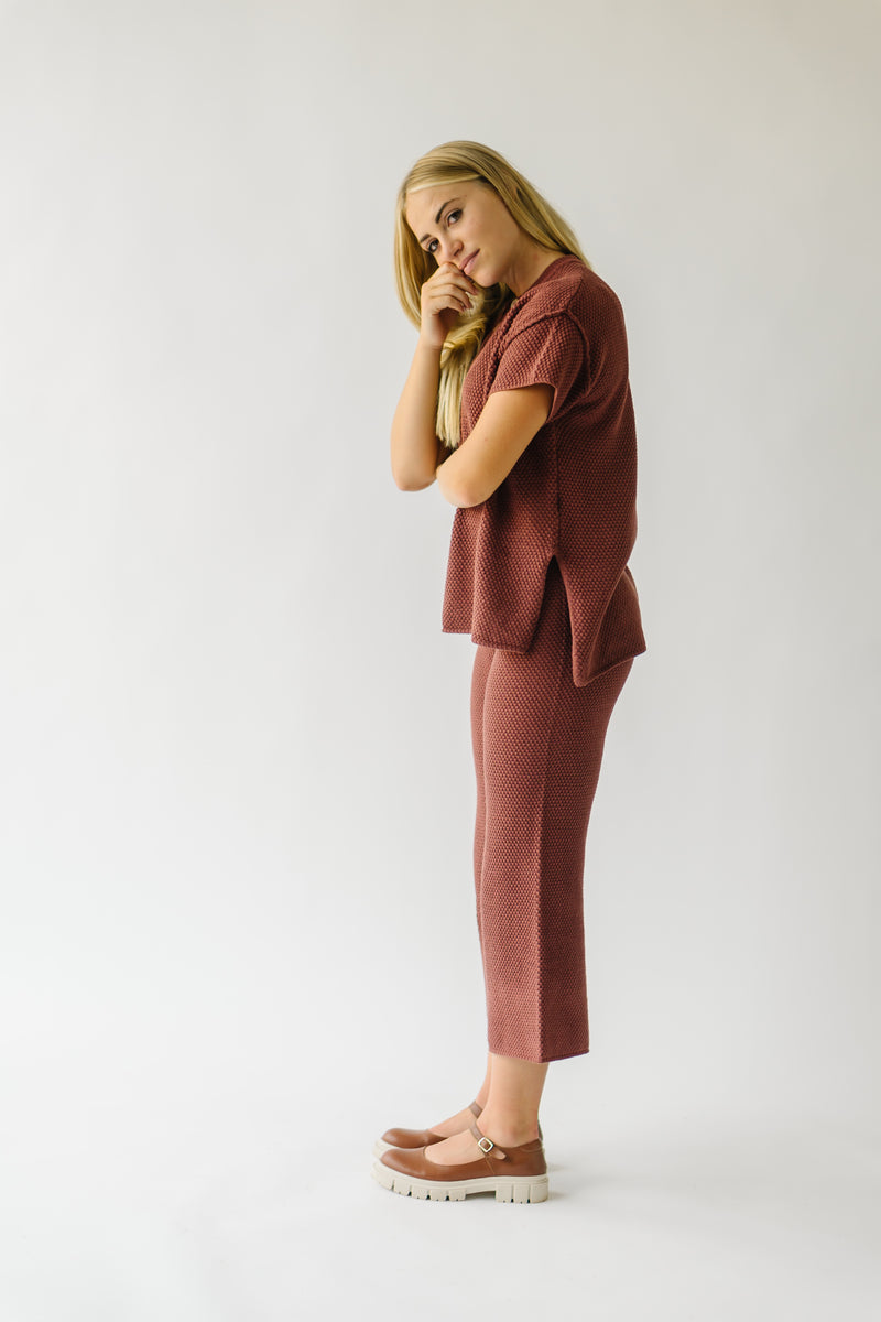 The Burlington Textured Sweater in Rust