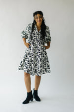 The Weston Bubble Sleeve Floral Dress in Black Multi
