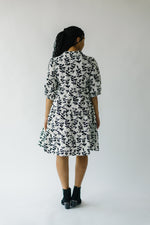The Weston Bubble Sleeve Floral Dress in Black Multi